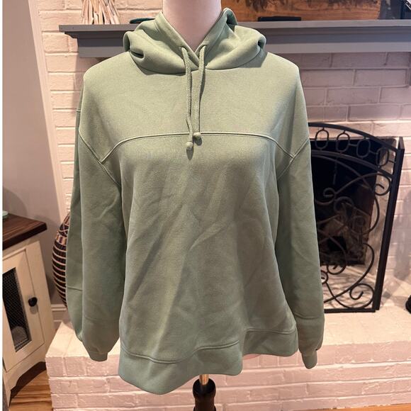 Topshop Women's Green Pullover Hoodie Long Sleeve Side Slits Size 4/6 NWT - Picture 1 of 10